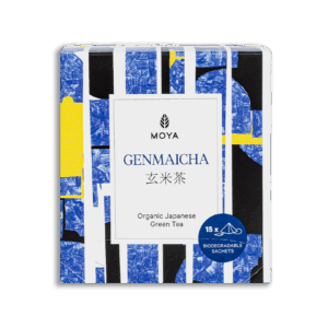 Moya Genmaicha thé vert bio en sachets 15 x 1,5 g