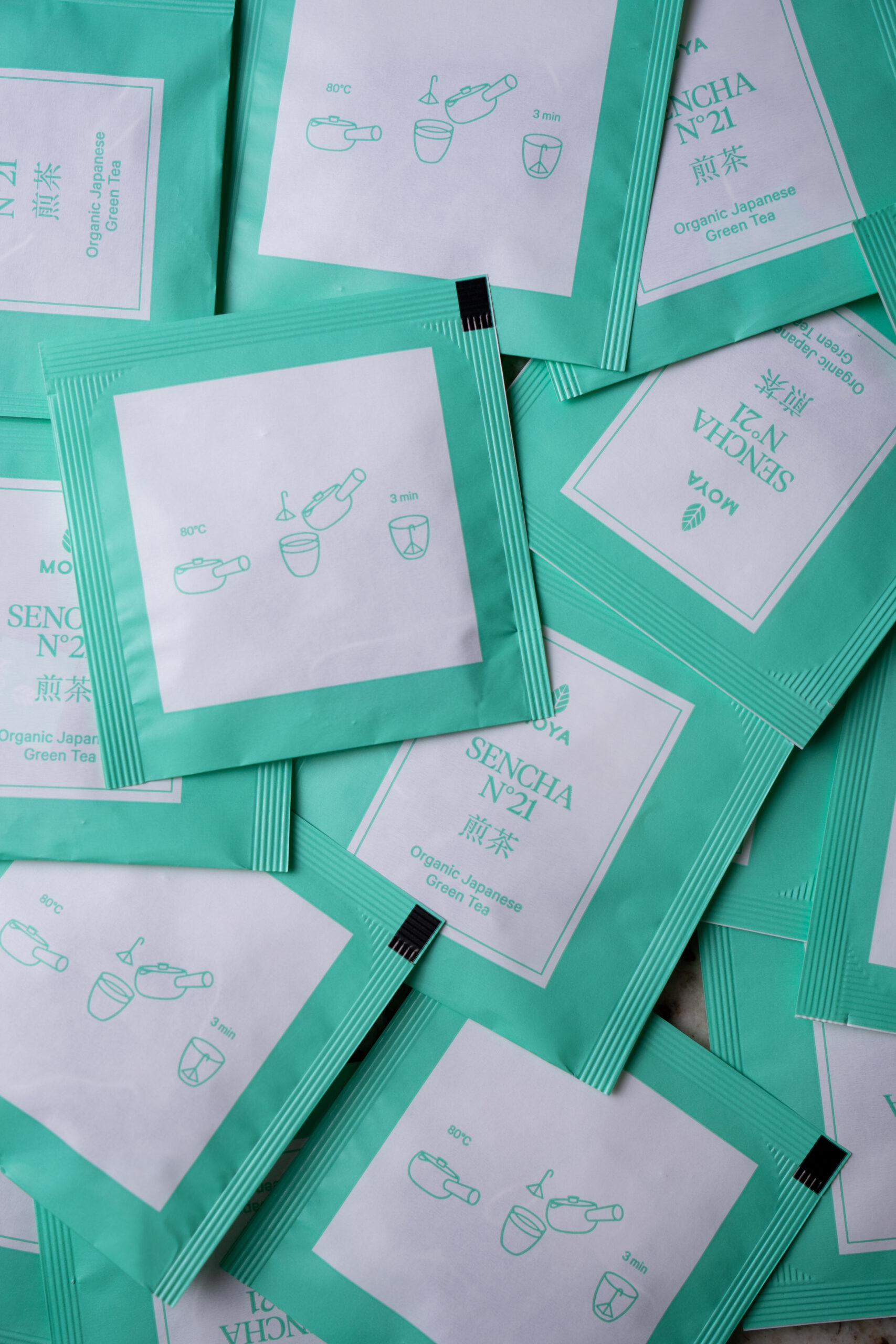 Moya Sencha thé vert bio en sachets 15 x 1,5 g